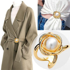 2024 New In-Women's Elegant Pearl Floral Scarf Ring Clip